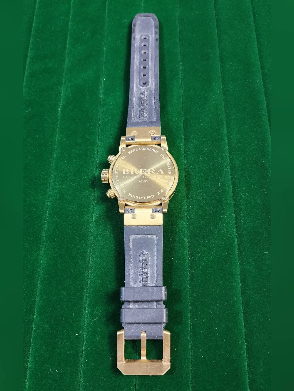$980/Brera Orologi Chronograph Watch Gold Tone White Dial For Repair Not Working